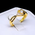 thumbnail image 5 of Christine Engagement Ring Promise Heart For Women Yellow or Rose Gold Cz Ginger Lyne Collection, 5 of 5