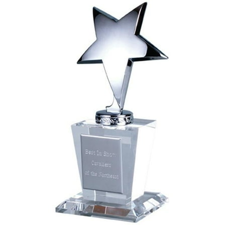 Optical Crystal Silver Star Glass Trophy Award GL8240