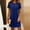 Blue, variant on Byworldtasic Women's 2026 T Shirt Dress Summer Casual Flowy Short Sleeve Ruched Waistline Round Neck Going Out Dress