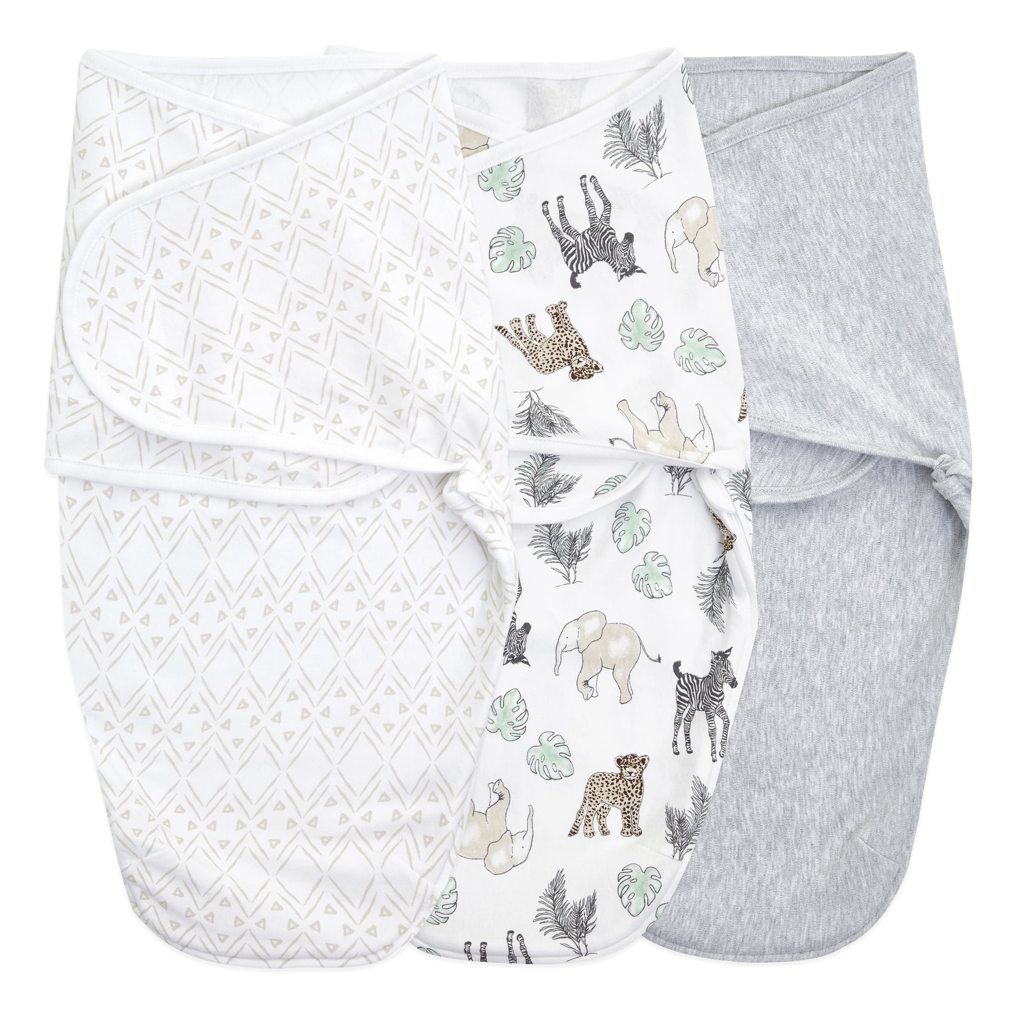 aden + anais Essentials Cotton Knit Baby Wrap Swaddles Multicolor Toile Baby Blankets (3 Count)