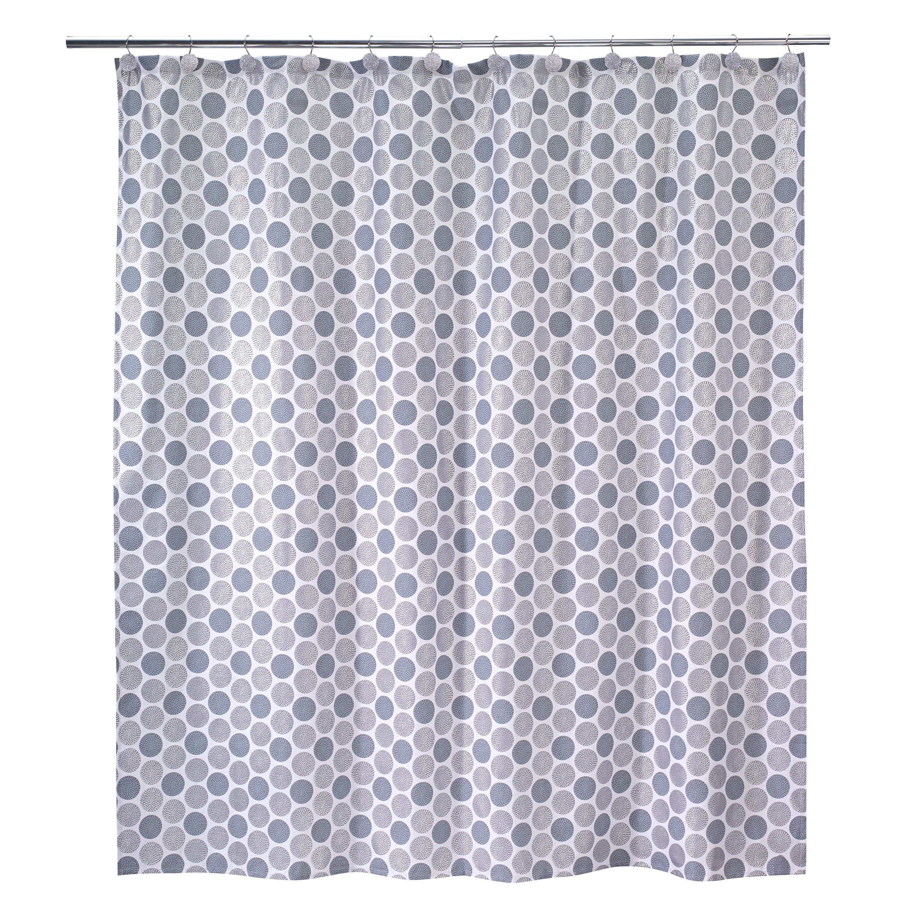 Dotted Circles Shower Curtain White