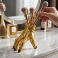 thumbnail image 5 of Desk Organizer Decor, Golden Hand Shaped Pen Holder, 1 Piece, for Home Office Vanity Desktop Storage Decor, 5 of 6