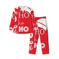 thumbnail image 1 of Fotbe Saying Ho Ho Ho Pijama de Hombre con Estampado de Manga Larga, Conjunto de 2 Piezas, Ropa de Dormir Suave y Cómoda con Bolsillos-Large, 1 of 7