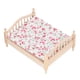 thumbnail image 4 of Mini cama doble para casa de muñecas 1:12, detalles exquisitos realistas, muebles para casa de muñecas, cama doble para regalos de casa de muñecas 1:12, 4 of 8