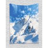 Lake House Decor Tapestry, Mountain Landscape Ski Slope Winter Sport Telfer and Snowboarding Image, Wall Hanging for Bedroom Living Room Dorm Decor, 40W X 60L Inches, White Blue, by Ambesonne