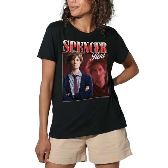 Criminal Minds Spencer Reid Bootleg Women's Loose T-Shirt, Black, X-Large