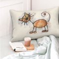 thumbnail image 4 of Pofeuu Brown Cat Cartoon Print Polyester Microfiber Plush Pillowcases, Super Soft and Cozy Pillow Case Covers with Envelop Closure（Pillow core not included）-14"x20", 4 of 6