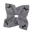 thumbnail image 4 of KLKCMS Checkered Scrunchie Creative Hair Tie for Dance Party Dating Daily Commuting Black White, 4 of 9