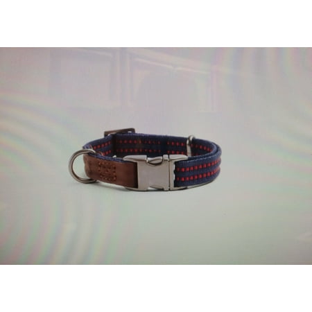 UPC: 0800443434666 | Reddy Navy / Red Webbed Dog Collar  Small  Navy/ Red.