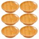 thumbnail image 3 of 2/4/6 Uds. Platos de cristal para aperitivos cubiertas de copa de vino de bambú madera, 3 of 8