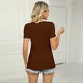 thumbnail image 3 of Fjuchai Womens Cotton T-Shirt Summer Solid Color Short Sleeve Tees Shirt for Female S-XXL, 3 of 9