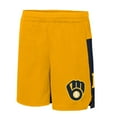 thumbnail image 2 of Youth Gold Milwaukee Brewers 7th Inning Stretch Shorts, 2 of 3