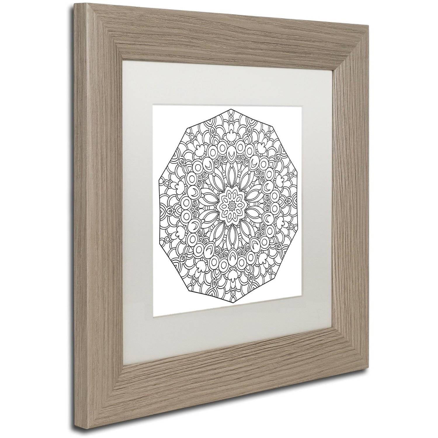 Trademark Fine Art 'Fun Mandala' Canvas Art by Kathy G. Ahrens White Matte, Birch Frame