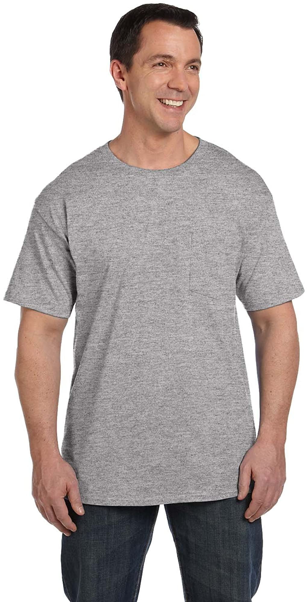 Hanes Beefy-T Men`s Pocket T-Shirt, 2XL 