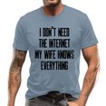 thumbnail image 1 of SOMOWI T-Shirts pour Hommes à Imprimé de Lettres, Manches Courtes, Col Rond, Floral, Tendance Mode, Couche de Base, T-Shirts Graphiques Bleu Clair, TG, 1 of 4