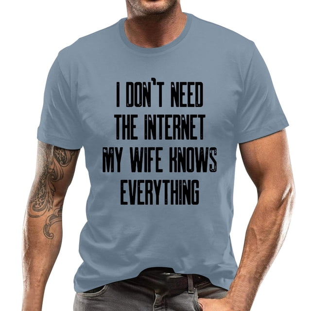 SOMOWI T-Shirts pour Hommes à Imprimé de Lettres, Manches Courtes, Col Rond, Floral, Tendance Mode, Couche de Base, T-Shirts Graphiques Bleu Clair, TG