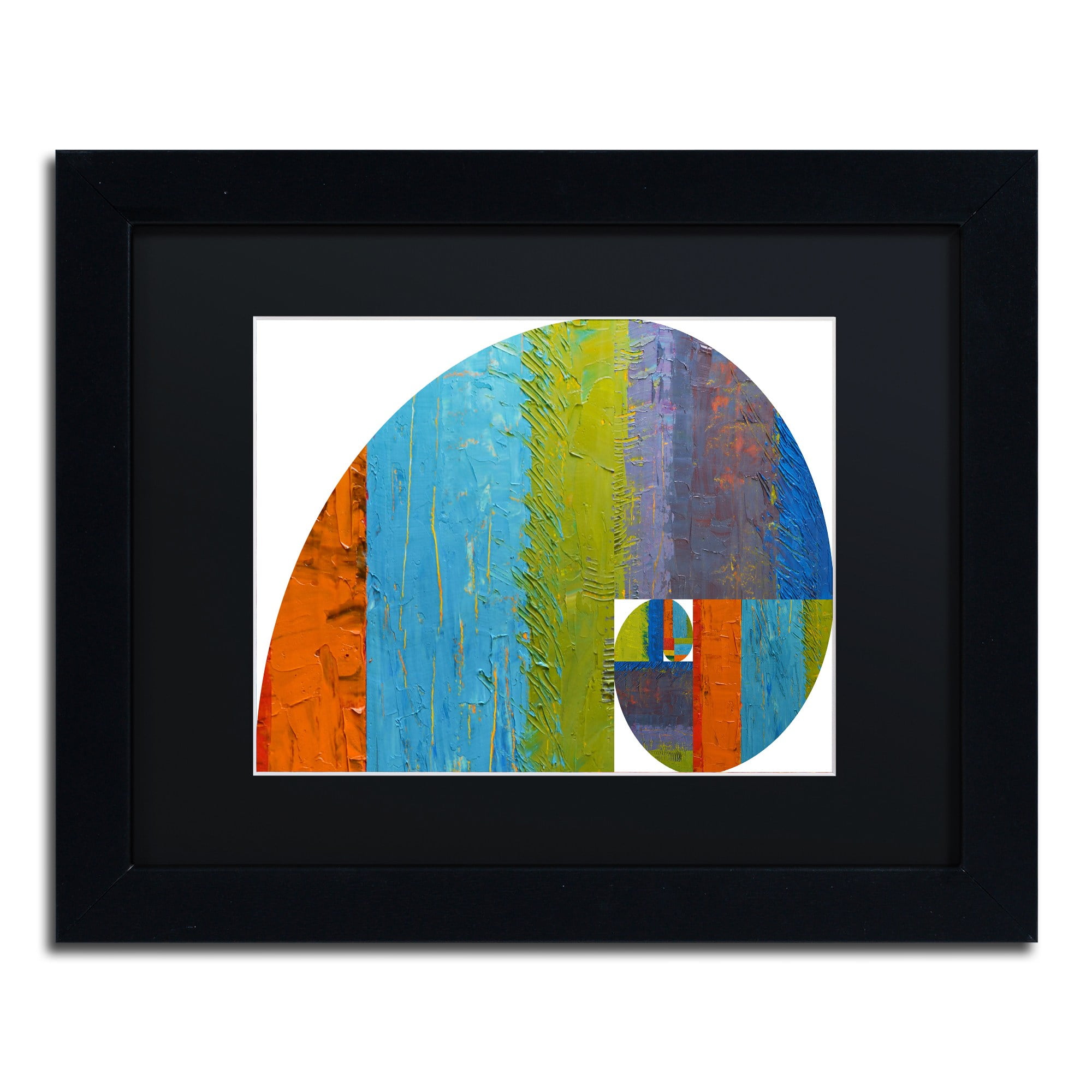 Trademark Fine Art "Fibonacci Spiral" Canvas Art by Michelle Calkins, Black Matte, Black Frame
