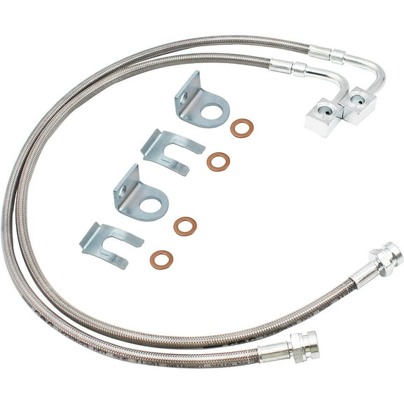 iFJF 89708 Rear Extended Stainless Brake Lines Fits 2007-2018 Jeep Wrangler JK 4-6" of Lift