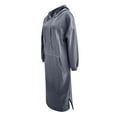thumbnail image 5 of Women Hooded Maxi Dress Loose Sweatshirt Long Dress Drawstring Hoodie Dresses Light Gray XL, 5 of 6