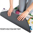 thumbnail image 3 of White Colorful Cartoon Dinosaurs Leaves Pattern Hot Yoga Mat Towel Non Slip for Hot Yoga - Quick-Drying Yoga Mat Cover with 4 Corner Pockets with Travel Bag - Hot Yoga Towel Non Slip 70"x26", 3 of 6