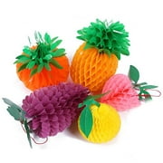 10PCS Sc0nni Waterproof Classic Designs Paper Fruit,Tissue Fruit Decorations Including Apple/Pear/Strawberry/Pomegranate/Orange with Hanging Rope.(Color Random)