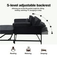 thumbnail image 6 of BSHTI 3 in 1 Pull-Out Sleeper Sofa Bed, Velvet Upholstery Fold Out Sleeper, 5-Position Reclining Back Loveseat, Movable Arm Cushion, Easy Assembly, Black, 6 of 15