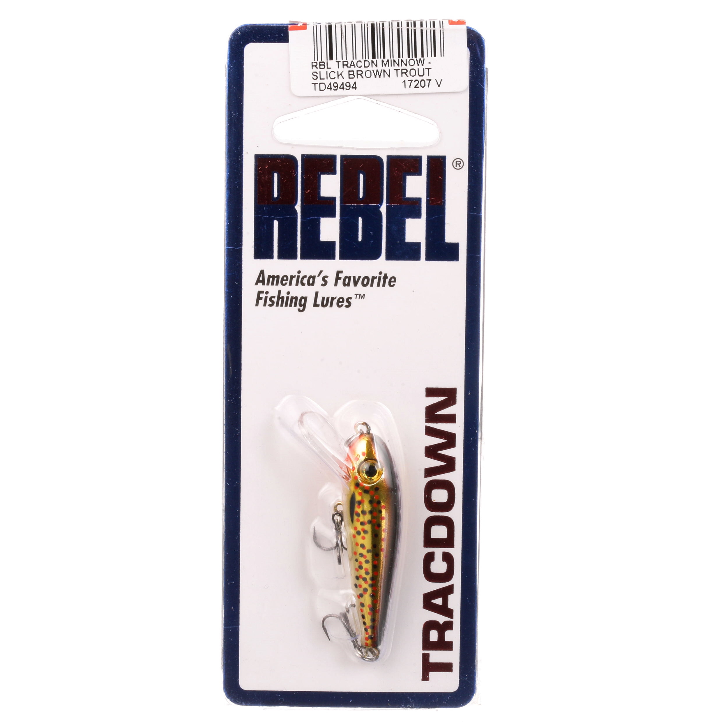 Rebel Track Down Min w Slick Fishing Lure Hard bait Slick Brown Trout 1 5/8  in 3/32 oz