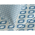 thumbnail image 4 of Ambesonne Ikat Quilted Bedspread Set 3 Pcs, Aquatic Geometric Ovals, Queen Size, Blue Beige White, 4 of 5