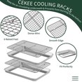 thumbnail image 4 of Half Sheet Pans with Rack Set [2 Pans + 2 Racks], CEKEE Stainless Half Size Large Baking Sheets with Rack -18 Inch Baking Tray Set- Rust & Warp Resistant & Heavy Duty Large Cookie Sheet, 4 of 7