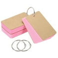 thumbnail image 1 of Unique Bargains 3.5' x 2' Blank Flash Cards with Rings Study Cards Index Cards Note Card Pre Hole Punched, Pink 150 Pack, 1 of 5