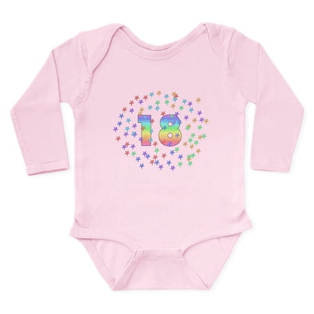 CafePress – 18Th Birthday Pastel Stars Long Sleeve Infant Body – Long Sleeve Cotton Baby Bodysuit