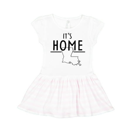 

Inktastic It s Home- State of Louisiana Outline Gift Toddler Girl Dress