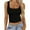 *Black, variant on ClodeEU Women's Square Neck Ribbed Crop Tank Top, Sleeveless Form Fitting Camisole White,Womens Plus L