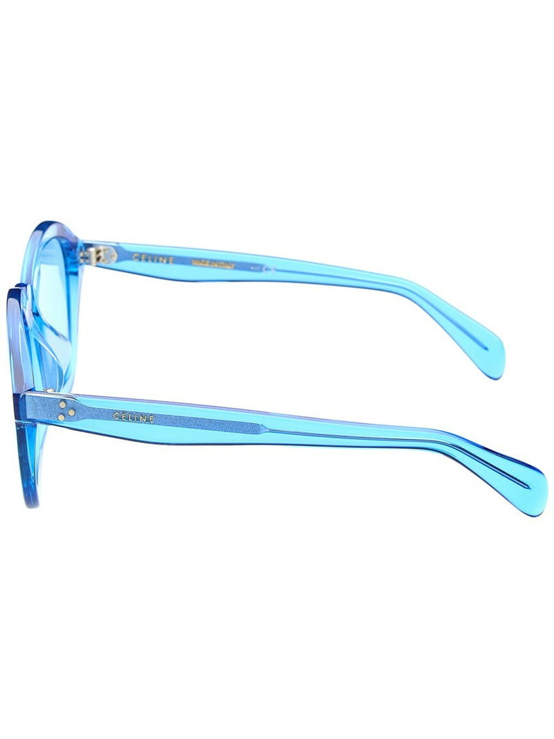 Celine CL40017F 84V 53mm Round Sunglasses Women's Transparent Blue