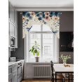 thumbnail image 3 of Weeping Blue Floral Swag Valances for Windows, Small Curtains Drapes, Spring Butterflies Flowers Linen Kitchen Window Curtains Over Sink Window Treatment Valance for Bedroom/Bathroom 56"x36", 3 of 5