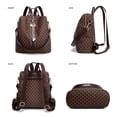 thumbnail image 4 of Makes Mochila Monedero para Mujer Bolso de Viaje de Cuero PU Bolso de diseño Convertible con Monedero 2 Piezas, 4 of 5