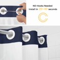 thumbnail image 2 of No Hook Boho Navy Blue Flower Shower Curtain with Snap in Liner Set, Abstract Bohemia Pesley Floral Waterproof Fabric Bathroom Curtains with See Through Top Window, Hotel Style Small 36 x 72 Inch, 2 of 9