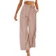 thumbnail image 1 of Gibobby pantalones de mezclilla para mujer Pantalones de pierna ancha de talle informales para mujer, pantalones de vestir de pierna recta con bolsillos (Rosa, L), 1 of 5