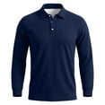 thumbnail image 4 of LWavelet Long Sleeve Polo Shirts for Men Casual Button Dress Knit Golf Shirt Classic Business Office Collared Shirts, 4 of 6