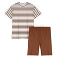 thumbnail image 4 of Ensemble de Pyjama pour Femmes, Haut à Manches Courtes en Laitue Unie avec Short, Ensemble de Pyjama, Cadeaux pour Femmes, m, 4 of 5