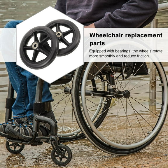Minkissy Front Wheel Replacement Parts for Wheelchair 2Pcs 6 Inches