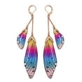 thumbnail image 1 of CNKOO Fairy Cicada Butterfly Wings Earrings Fantasy Tassel Jewelry Gradient Colorful Rhinestone Sequins Long Drop Earrings, 1 of 3