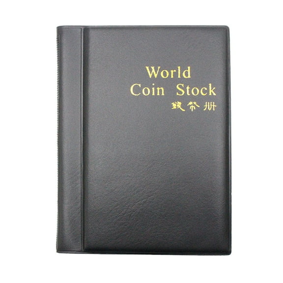 Last Chance 1X Collection Book,World Coin Stock 120-Coin Collector'S Album Pocket Size Black,New Collecting 120 Pockets World Coin Collection Storage Holder Money Album Book