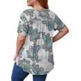 thumbnail image 4 of PENGXIANG Mode Femmes T-Shirt à Manches Courtes Imprimé Col en V Décontracté avec Boutons, 4 of 6