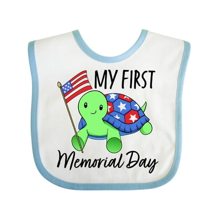 

Inktastic My 1st Memorial Day Cute Patriotic Turtle Gift Baby Boy or Baby Girl Bib