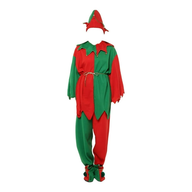 Disfraz de elfo navideño, ropa ligera, decoraciones creativas, conjunto de disfraces Adulto XL