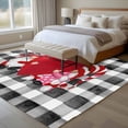 thumbnail image 4 of Valentine's, Area Rug 5x8 FT, Non Slip Bedroom Throw Carpet, Valentine Buffalo Plaid Black Gnomes Love Red Washable Soft Floor Carpet Non-Shedding Rug for Living Room Nursery Dorm Office, 4 of 9