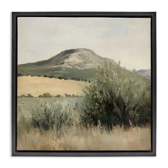 Stupell Industries Rustic Lodge Spring Mountain Meadow Landscape Black Floating Frame Canvas Art, 18 x 18, by Petals Prints Design