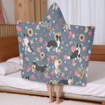 thumbnail image 5 of Border Collie Dog and Flower Florals Hooded Bath Towel，50"x30" for Ages 3 To 12 Kids, Quick Dry Lightweight Soft Microfiber Hood Beach Towel Cover Up for Kids, 5 of 7