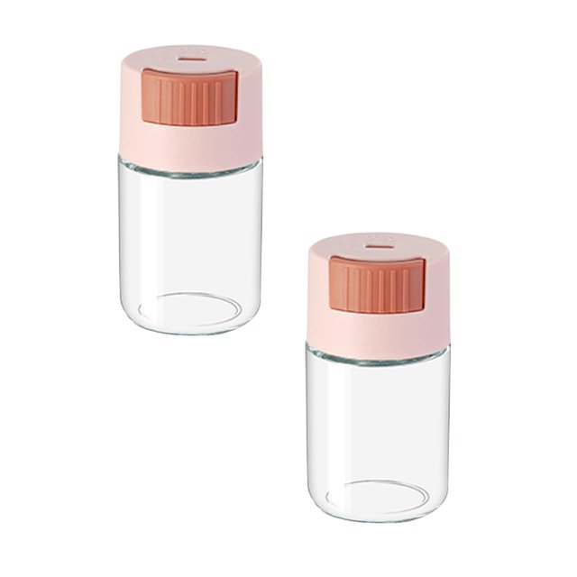 Oleegame 2PC Spice Dispenser Mini Kitchen Mini Seasoning Quantitative Seasoning Jar Seasoning Jar Metering Seasoning Jar Quantitative Seasoning Bottle Kitchen Seasoning Jar Press Seasoning Jar